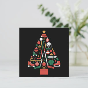 IJshockey Kerstboom Kerst Sporten Feestdagenkaart