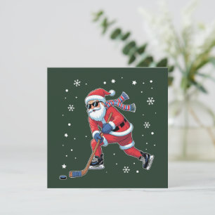 IJshockey Kerstman Kerstman Ijsporten Team Feestdagenkaart
