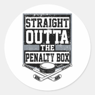 IJshockey Komt Rechtstreeks Uit De Strafbank Leuke Ronde Sticker