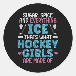 IjsHockey Meisjes Hockey Vrouwen Spreken Comfort Ronde Sticker