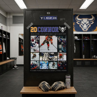 IJshockey Middelbare School Afsluitend Jaar Aangep Poster