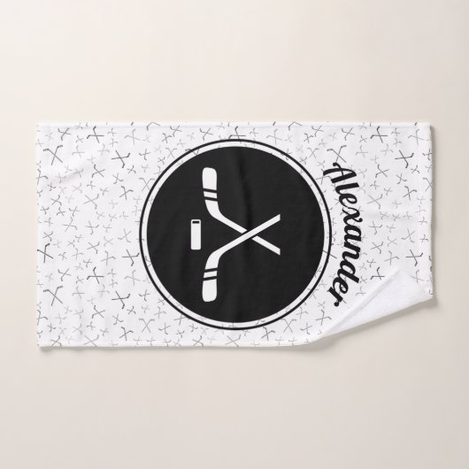 Ijshockey speler naam op maat gepersonaliseerd handdoek (Handdoek)