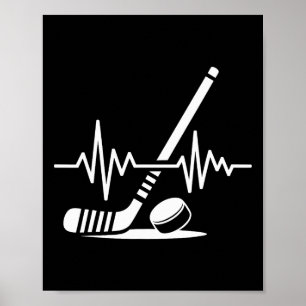 IJshockey Speler Stok En Puck Hartslag F Poster