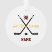 IJshockey Sport Team Aangepaste Tekst Kleuren Fun Ornament (achterkant)