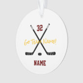 IJshockey Sport Team Aangepaste Tekst Kleuren Fun Ornament (voorkant)