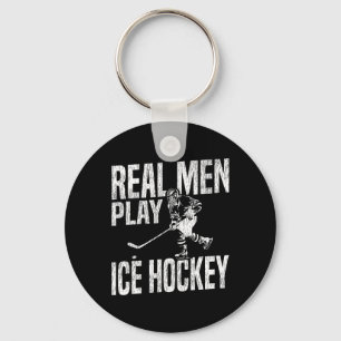IJshockey Vintage Echte Mannen Spelen IJshockey Sleutelhanger