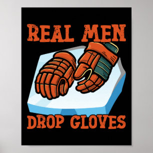 IJshockey Vintage Handschoenen Echte Mannen Laten  Poster