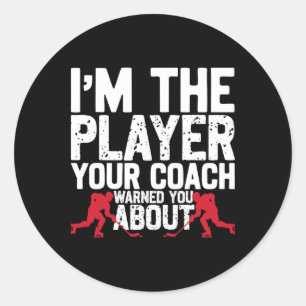 IJshockey Vintage Ik Ben De Speler Waarvoor Je Coa Ronde Sticker