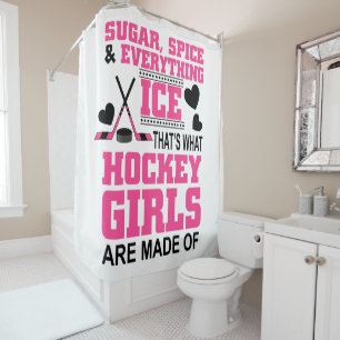 ijshockey voor zoete suiker en specerijmeisjes douchegordijn
