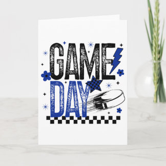 IJshockey Wedstrijd Dag Hockey Moeder Retro Blauw  Kaart