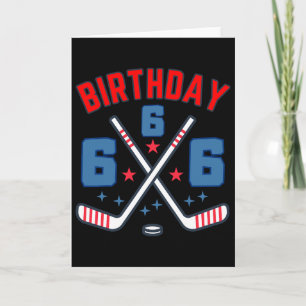 IJshockey Zes Verjaardag Jongen 6de Feest Jongens Kaart