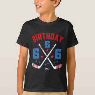 IJshockey Zes Verjaardag Jongen 6de Feest Jongens T-shirt