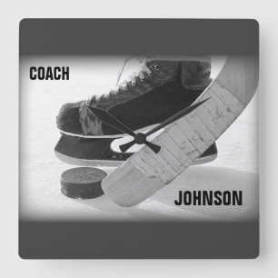 IJshockeycoach Bedankt Vierkante Klok