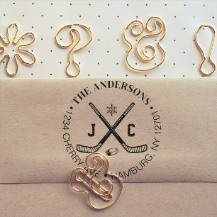 IJshockeyfanfamilie of trouwretouradres Rubberstempel