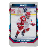 ijshockeyspeler aandenken op cool grey custom magneet (Verticaal)