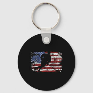 IJshockeyspeler Amerikaanse vlag 4th of July GI Sleutelhanger