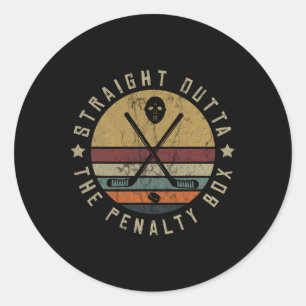 IJshockeyspeler Doelman Puck Gezichtsmasker Team O Ronde Sticker