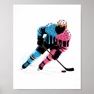 IJshockeyspeler Drip Jongens Meisjes Jeugd Poster