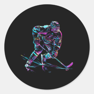 IJshockeyspeler IJshockey Prestatie Ronde Sticker