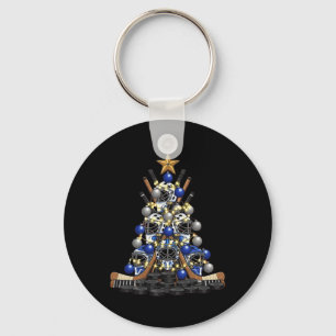 IJshockeyspeler Kerstboom Lichtjes Kerstmis Grappi Sleutelhanger