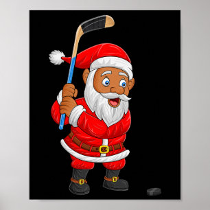 IJshockeyspeler Kerstman Kerst Pyjama Heren Dames Poster