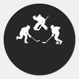 IJshockeyspeler silhouette coole sport gift Ronde Sticker