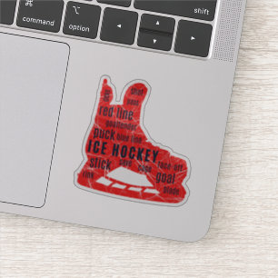 IJshockeysticker - rode schaatsen met woorden Sticker