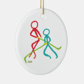 ijshockeystickmen keramisch ornament (Rechts)