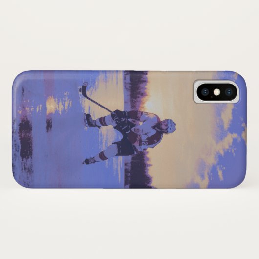 IJshocky speler bij zonsopgang Case-Mate iPhone Case (Achterkant (horizontaal))