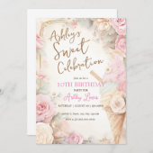  ijshoorntje, Blush roze ijsje Kaart (Voorkant / Achterkant)