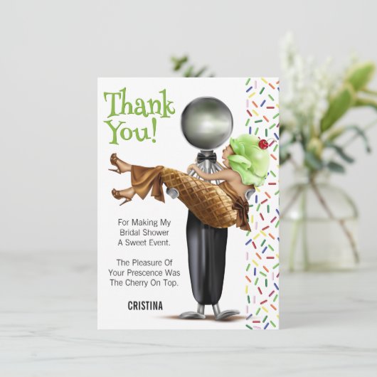 Ijsje Bruiloft Dank Je Bedankkaart (Staand voorkant)