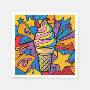 Ijsje en Confetti Pop Art Servet