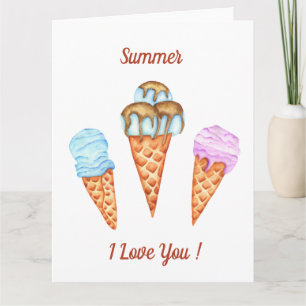 Ijsje Ik Hou Van Jou Schattig Zomer Kaart