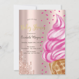 Ijsje Kegel Confetti Snoepjes Baby Shower Kaart
