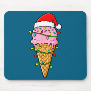 Ijsje Kerstverlichting Kerstman Hoed Eten Kerstmis Muismat