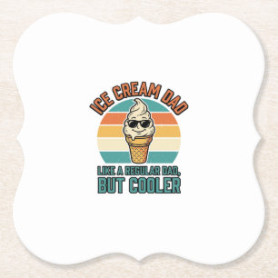 Ijsje Papa Vintage Grappige Koeler Papa Shirt Ontw Kartonnen Onderzetters