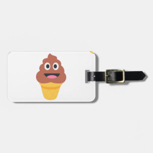 ijsje - poo emoji bagagelabel