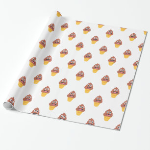 ijsje - poo emoji cadeaupapier