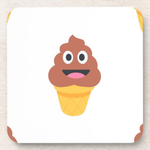 ijsje - poo emoji drankjes onderzetter