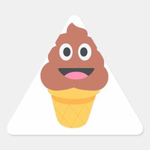 ijsje - poo emoji driehoek sticker
