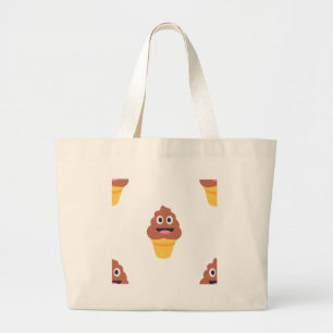 ijsje - poo emoji grote tote bag