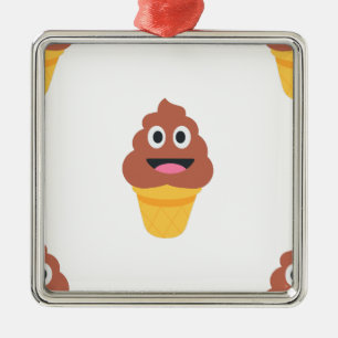 ijsje - poo emoji metalen ornament