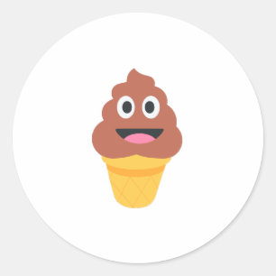 ijsje - poo emoji ronde sticker