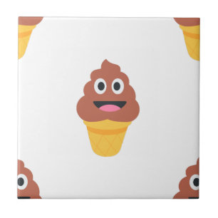 ijsje - poo emoji tegeltje