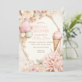  ijsje, Roze bloemenijsje Kaart (Staand voorkant)