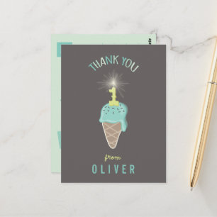 Ijsje Sparkler 1e Verjaardag Dankkaartje Briefkaart