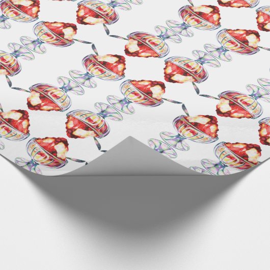 ijsje Sundae rood bruin wit Cadeaupapier (Hoek)