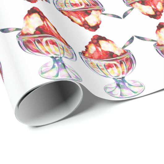  ijsje Sundae rood bruin wit Cadeaupapier (Rol Hoek)