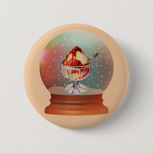  ijsje Sundae sneeuwknop wereldbol Ronde Button 5,7 Cm (Voorkant)