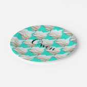 ijsje turquoise en wit papieren bordje (Gekanteld)